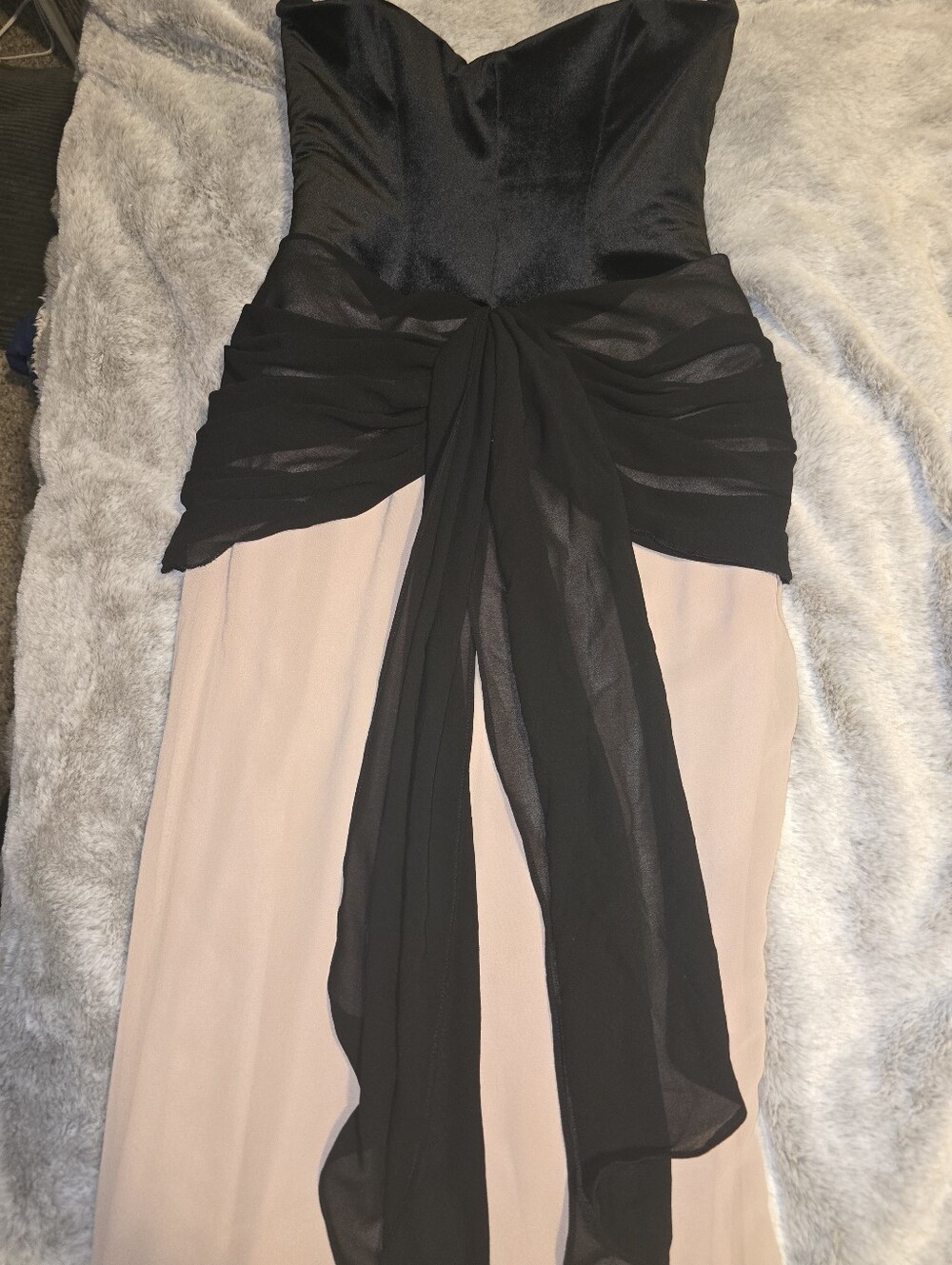 House of CB CLARA Black and Blush Chiffon Maxi Dress - Picture 5 of 7